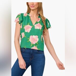 Cece Flutter Sleeve Top Medium